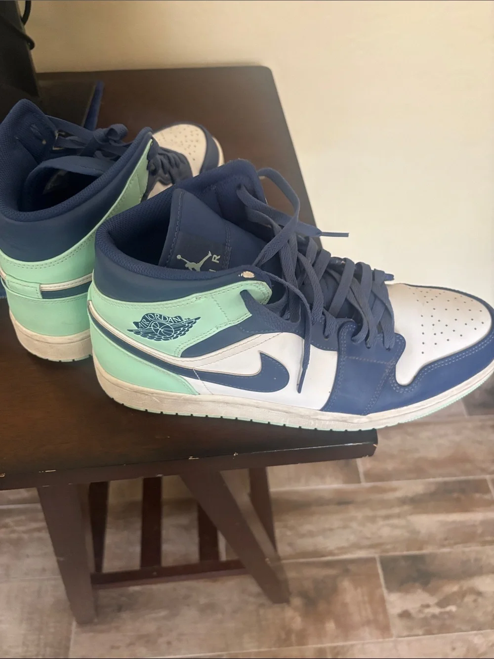 Jordan Men’s High-Top Sneakers in Navy, White & Mint